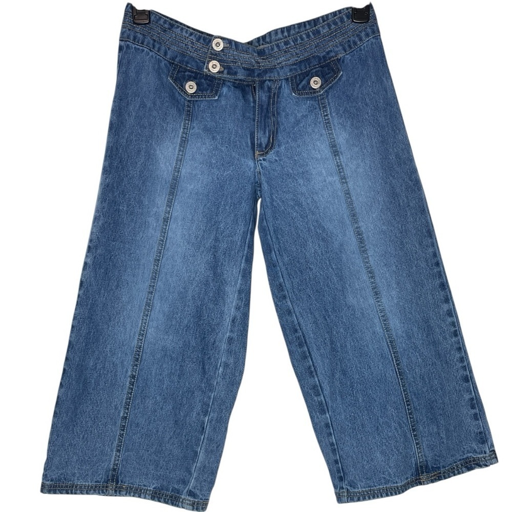 Y2K Vintage 90s "No Fuze" denim Capri 90s low waist Grunge Hippy Sz 7/8